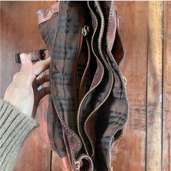 Frye Cameron Satchel GUC redwood dark brown medium 12x10 inches Dark Academia - Picture 11 of 15